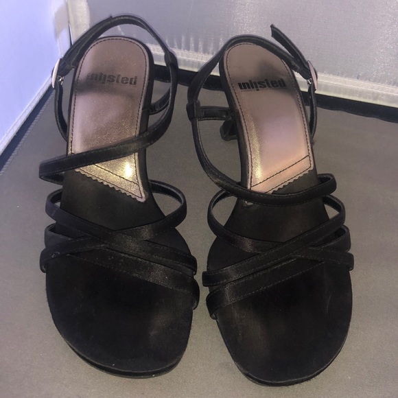 Unlisted 7M Black Heeled Strappy Dress Sandals - Picture 2 of 5